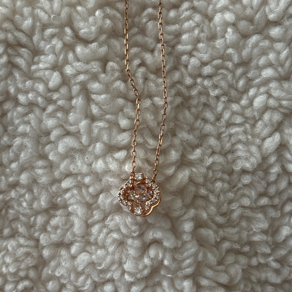 Swarovski Gold Necklace with Crystal Charm
